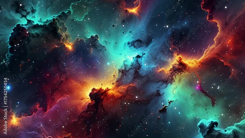 Canvas Prints the stars and blue nebula in space. galaxy exploration through outer space towards glowing milky way