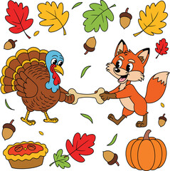 Thanksgiving Day Vector Illustration Graphic for T-Shirt Design