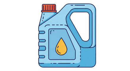 Isolated motor oil container with handle for car, truck service and repair, isolated graphic