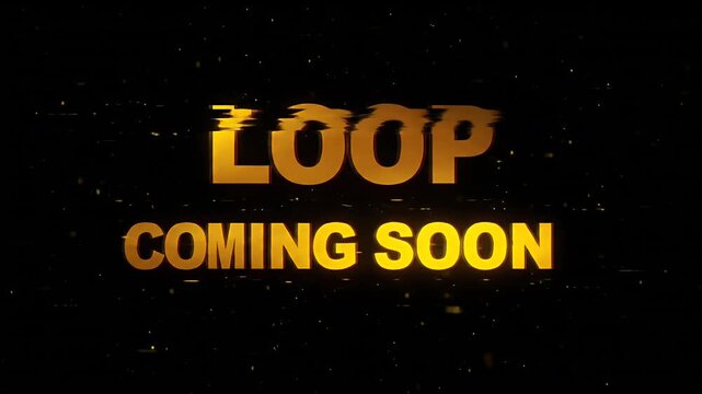 Glitchy Golden Loop Coming Soon Abstract Background Video Loop
