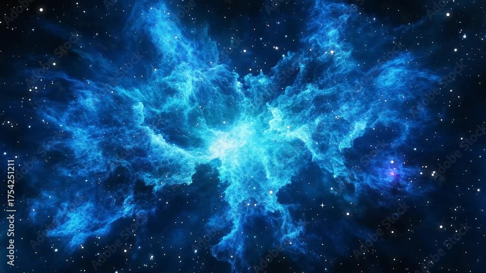 Canvas Prints the stars and blue nebula in space. galaxy exploration through outer space towards glowing milky way