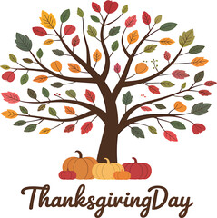 Thanksgiving Day Vector Illustration for T-Shirt and Print