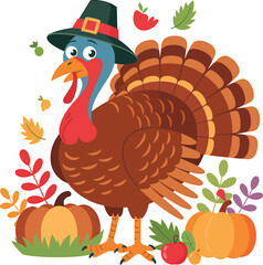 Thanksgiving Day Typography Vector Illustration for T-Shirt, Sticker, Cut File