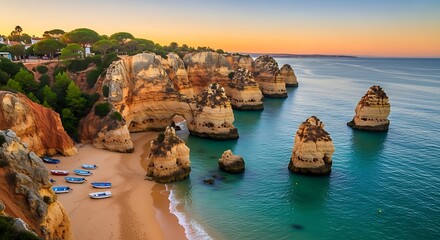 Coastal Portugal Beach Scene.
