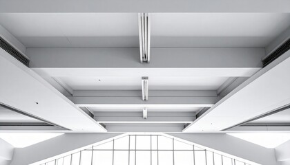 Obraz premium Modern architectural ceiling design showcasing clean lines and minimalist aesthetic in a spacious interior