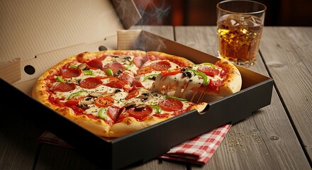 Delicious Pizza in a Box.