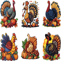 Thanksgiving Day Clipart Vector Illustration Graphic for T-Shirt Design
