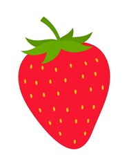 Fototapeta premium A vibrant vector illustration featuring a stylized ripe strawberry on a stark white background
