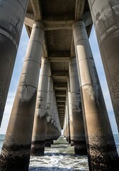 Pier Concrete Pillars Underneath.