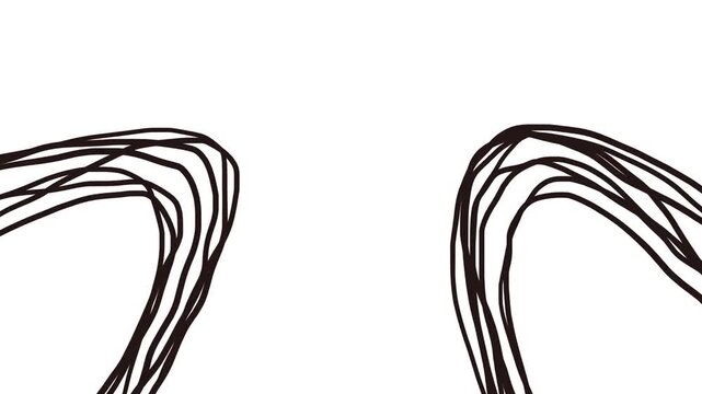 Symmetrical bundles of wires move and change.