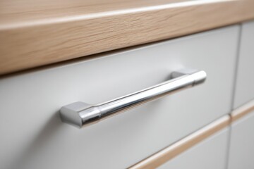 Designed straight drawer handle. Furniture brand. Simple drawer hardware for cabinets made of stainless steel used in various types of cabinet door, kitchen cupboards, bathroom, living room cabinetry.