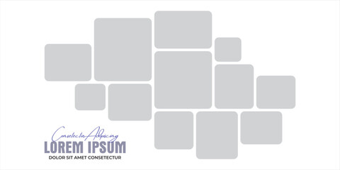 Pictures or photos frame collage layout abstract photo frames and digital photo wall template