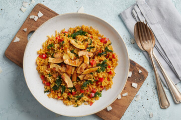 Rice with kale and coconut