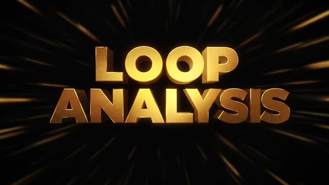 Golden 3D Text Loop Analysis With Dark Background Motion Blur