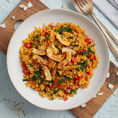 Rice with kale and coconut