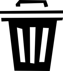 Trash delete icon silhouette vector illustration design, isolated on transparent background.