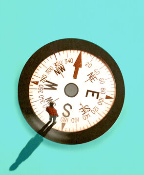 Compass symbolizing direction and personal development concept