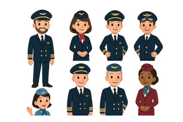 Colorful winter hats displayed in fun arrangement for chilly days. Set of 6 vector illustration