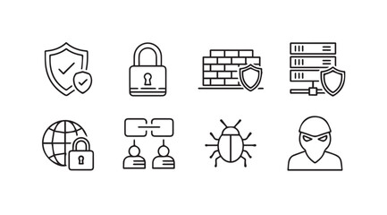 Vector art of cybersecurity icons set