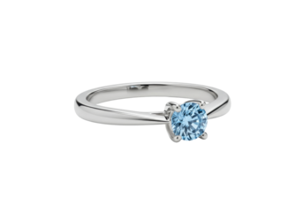 Isolated aquamarine gemstone ring, blue zircon engagement ring, promise ring, fine jewelry