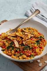 Rice with kale and coconut