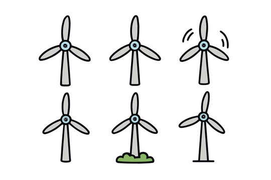 Delivery personnel with packages in various poses for communication. Set of 6 vector illustration