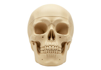 Isolated human skull, anatomical model for medical education, realistic bone structure, skullcap