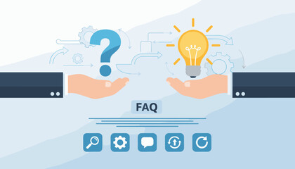 Conceptual illustration of problem-solving and idea generation, with a question mark on one hand and a lightbulb on the other, symbolizing the journey from inquiry to innovation, supported by gears