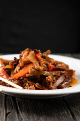 Chinese cuisine. Spicy beef stomach. Food concept