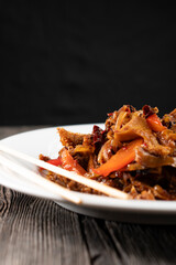 Chinese cuisine. Spicy beef stomach. Food concept