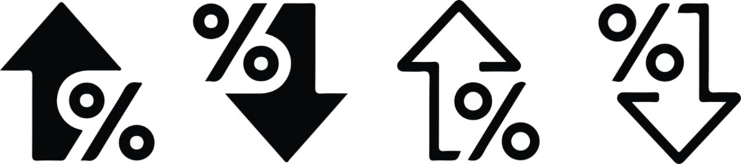 percentage growth icon set sign symbol