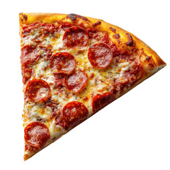 Salami Slice Resting on a Perfect Golden Crust of Pizza, on the transparent background. Transparent PNG
