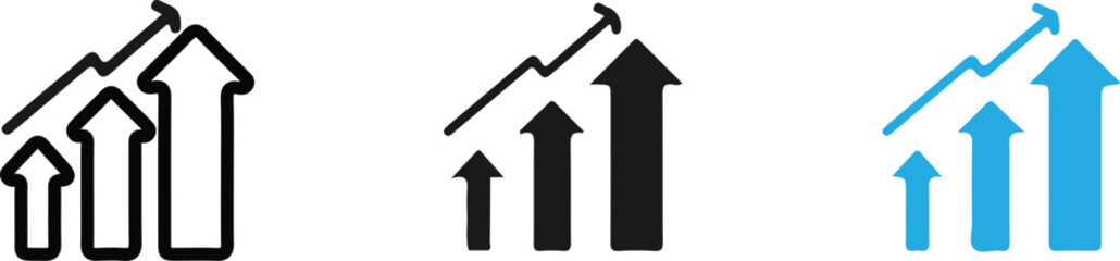 growing graph icon set image design 