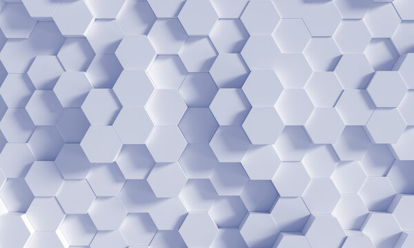 3d render of abstract hexagon tech honeycomb background