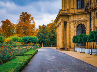 church in autumn