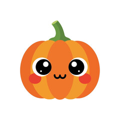 Fototapeta premium Vector art of cute pumpkin with a sweet smile illustration