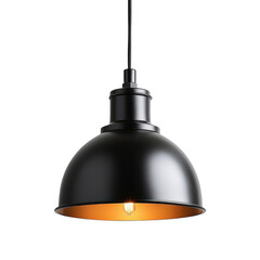 Modern Black Fixture With Warm Glow for Stylish Interiors, on the transparent background. Transparent PNG