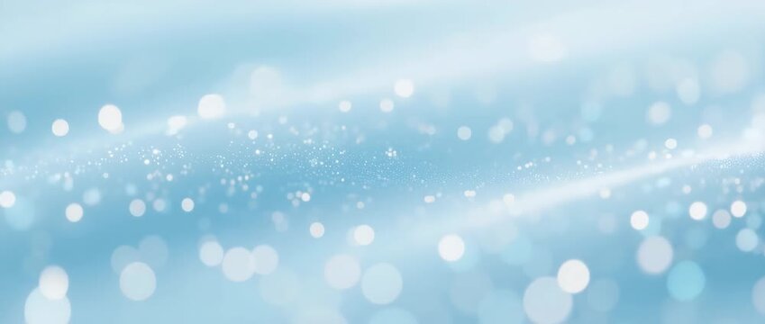 Bright blue winter holiday water drops on the window with shimmering bokeh light and a blurred pattern background