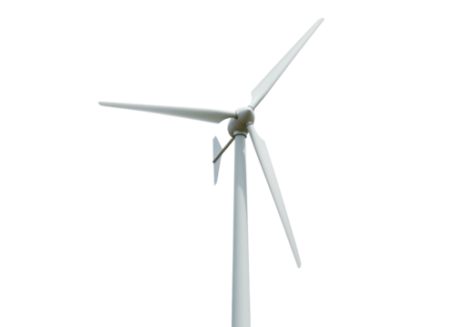 Isolated wind turbine, green energy source, generating renewable electricity, future power