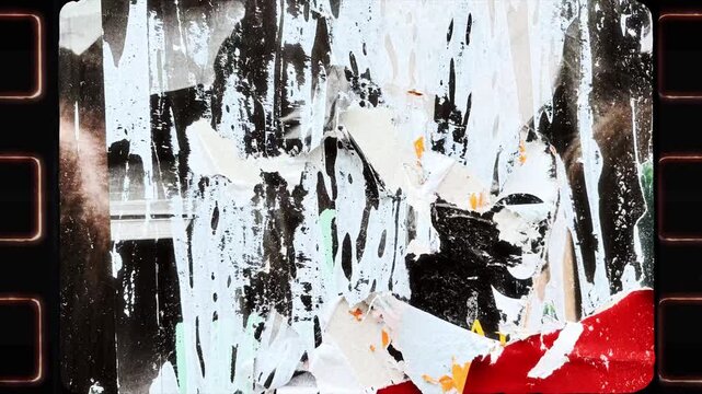 Ripped torn paper poster wall animation