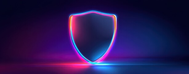 The Shield of Neon Light Protecting Futuristic Digital Security and Cyber Defense