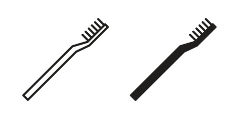 Toothbrush icon set in flat and line style vectors
