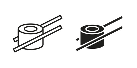 Sushi icon set in flat and line style vectors
