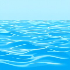 Animated ocean waves on a bright sunny day. Sky and water merge seamlessly with no harsh lines
