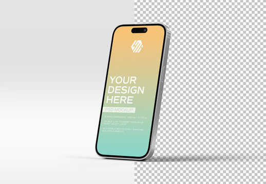 Isolated Smartphone With Shadows Mockup