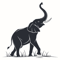 Vector art of elephant silhouette on