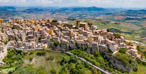 Fototapeta premium View of Calascibetta, in the Province of Enna, Sicily, Italy