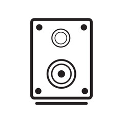 Speaker Box Vector Icon Set isolated on white background. Silhouette of Music box and Sound System Symbol, Subwoofer, Woofer, Audio Equipment, Home Speaker and Loudspeaker Illustration.