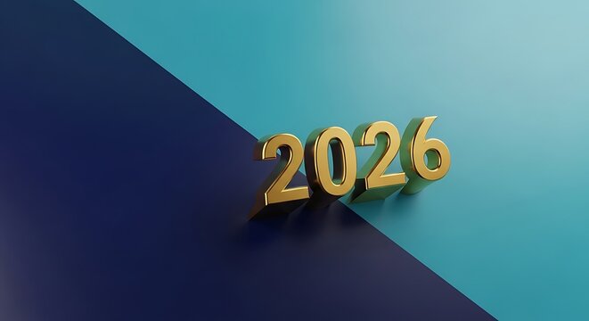 happy new year 2026 on blue