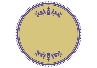 アジア風の飾りフレーム。豪華な装飾。手描きの荒い筆タッチ。